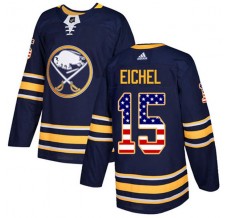 Pánské Dres Buffalo Sabres Jack Eichel 15 USA Flag Fashion Námořnická Modrá Authentic