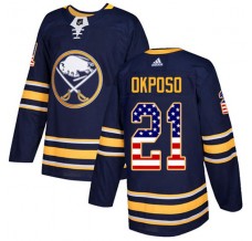 Pánské Dres Buffalo Sabres Kyle Okposo 21 USA Flag Fashion Námořnická Modrá Authentic