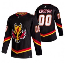 Pánské Dres Calgary Flames Custom 2020-21 Reverse Retro Černá Authentic