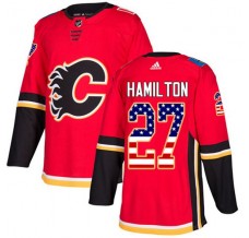 Pánské Dres Calgary Flames Dougie Hamilton 27 USA Flag Fashion Červená Authentic