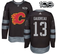 Pánské Dres Calgary Flames Johnny Gaudreau 13 1917-2017 100th Anniversary Patch Černá Authentic