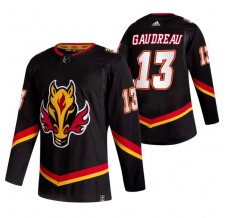 Pánské Dres Calgary Flames Johnny Gaudreau 13 2020-21 Reverse Retro Černá Authentic