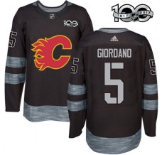 Pánské Dres Calgary Flames Mark Giordano 5 1917-2017 100th Anniversary Patch Černá Authentic