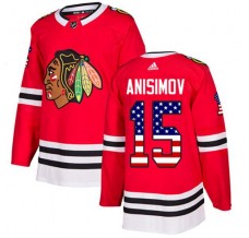Pánské Dres Chicago Blackhawks Artem Anisimov 15 USA Flag Fashion Červená Authentic