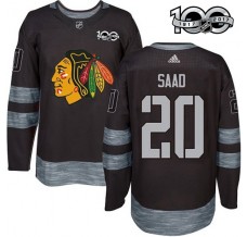 Pánské Dres Chicago Blackhawks Brandon Saad 20 1917-2017 100th Anniversary Patch Černá Authentic