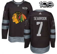 Pánské Dres Chicago Blackhawks Brent Seabrook 7 1917-2017 100th Anniversary Patch Černá Authentic