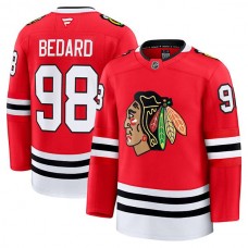 Pánské Dres Chicago Blackhawks Connor Bedard 98 Červená Premium Domácí