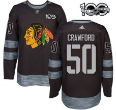 Pánské Dres Chicago Blackhawks Corey Crawford 50 1917-2017 100th Anniversary Patch Černá Authentic
