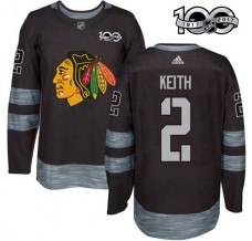 Pánské Dres Chicago Blackhawks Duncan Keith 2 1917-2017 100th Anniversary Patch Černá Authentic