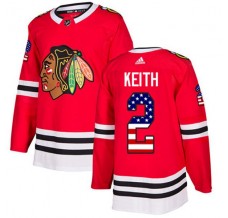 Pánské Dres Chicago Blackhawks Duncan Keith 2 USA Flag Fashion Červená Authentic