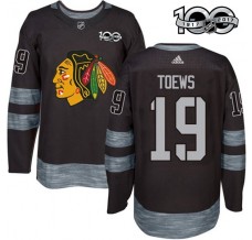 Pánské Dres Chicago Blackhawks Jonathan Toews 19 1917-2017 100th Anniversary Patch Černá Authentic