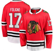 Pánské Dres Chicago Blackhawks Nick Foligno 17 Červená Breakaway Domácí