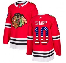 Pánské Dres Chicago Blackhawks Patrick Sharp 10 USA Flag Fashion Červená Authentic