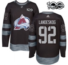 Pánské Dres Colorado Avalanche Gabriel Landeskog 92 1917-2017 100th Anniversary Patch Černá Authentic