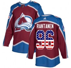 Pánské Dres Colorado Avalanche Mikko Rantanen 96 USA Flag Fashion Burgundská Červená Červená Authentic