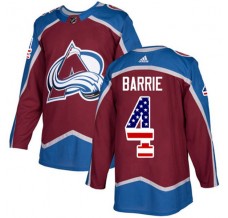 Pánské Dres Colorado Avalanche Tyson Barrie 4 USA Flag Fashion Burgundská Červená Červená Authentic