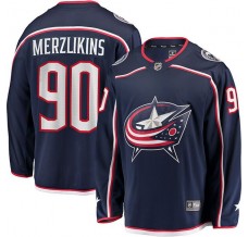 Pánské Dres Columbus Blue Jackets Elvis Merzlikins 90 Námořnická Modrá Breakaway Domácí