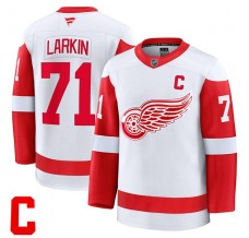 Pánské Dres Detroit Red Wings Dylan Larkin 71 Captain Patch Bílá Premium Venkovní