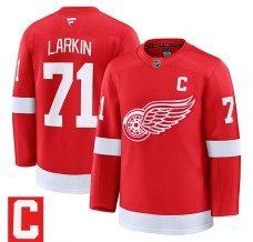 Pánské Dres Detroit Red Wings Dylan Larkin 71 Captain Patch Červená Premium Domácí
