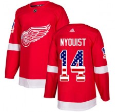 Pánské Dres Detroit Red Wings Gustav Nyquist 14 USA Flag Fashion Červená Authentic