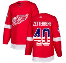 Pánské Dres Detroit Red Wings Henrik Zetterberg 40 USA Flag Fashion Červená Authentic