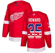 Pánské Dres Detroit Red Wings Jimmy Howard 35 USA Flag Fashion Červená Authentic