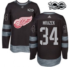 Pánské Dres Detroit Red Wings Petr Mrazek 34 1917-2017 100th Anniversary Patch Černá Authentic