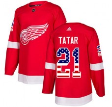 Pánské Dres Detroit Red Wings Tomas Tatar 21 USA Flag Fashion Červená Authentic