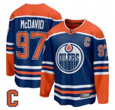 Pánské Dres Edmonton Oilers Connor McDavid 97 Captain Patch Královská Modrá Breakaway Domácí