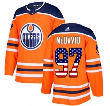 Pánské Dres Edmonton Oilers Connor McDavid 97 USA Flag Fashion Oranžová Authentic