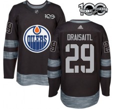 Pánské Dres Edmonton Oilers Leon Draisaitl 29 1917-2017 100th Anniversary Patch Černá Authentic
