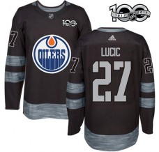 Pánské Dres Edmonton Oilers Milan Lucic 27 1917-2017 100th Anniversary Patch Černá Authentic