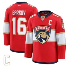 Pánské Dres Florida Panthers Aleksander Barkov 16 Captain Patch Červená Premium Domácí