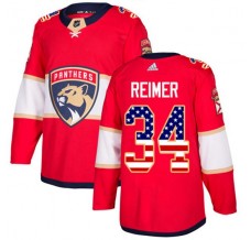 Pánské Dres Florida Panthers James Reimer 34 USA Flag Fashion Červená Authentic