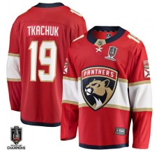 Pánské Dres Florida Panthers Matthew Tkachuk 19 2025 Stanley Cup Champions Patch Červená Breakaway Domácí