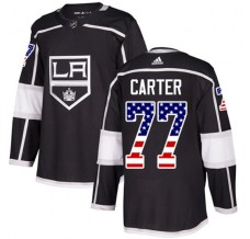 Pánské Dres Los Angeles Kings Jeff Carter 77 USA Flag Fashion Černá Authentic