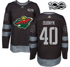 Pánské Dres Minnesota Wild Devan Dubnyk 40 1917-2017 100th Anniversary Patch Černá Authentic