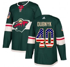 Pánské Dres Minnesota Wild Devan Dubnyk 40 USA Flag Fashion Zelená Authentic