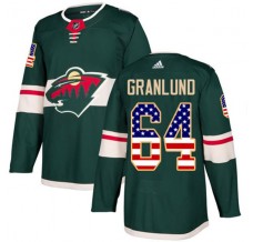 Pánské Dres Minnesota Wild Mikael Granlund 64 USA Flag Fashion Zelená Authentic