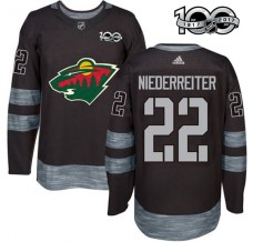 Pánské Dres Minnesota Wild Nino Niederreiter 22 1917-2017 100th Anniversary Patch Černá Authentic