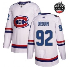 Pánské Dres Montreal Canadiens Jonathan Drouin 92 2017 100 Classic Patch Bílá Authentic