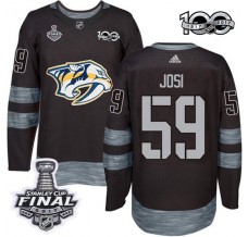 Pánské Dres Nashville Predators Roman Josi 59 2017 Stanley Cup Final 100th Anniversary Patches Černá Authentic