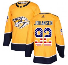 Pánské Dres Nashville Predators Ryan Johansen 92 USA Flag Fashion Zlatá Authentic