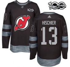 Pánské Dres New Jersey Devils Nico Hischier 13 1917-2017 100th Anniversary Patch Černá Authentic