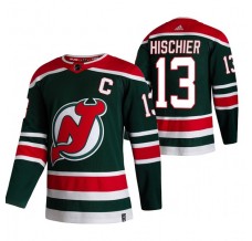 Pánské Dres New Jersey Devils Nico Hischier 13 2020-21 Reverse Retro Zelená Authentic