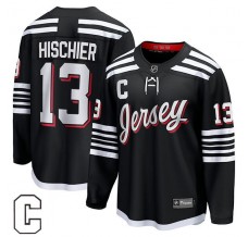Pánské Dres New Jersey Devils Nico Hischier 13 Captain Patch Černá Premier Breakaway Alternativní