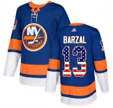Pánské Dres New York Islanders Mathew Barzal 13 USA Flag Fashion Modrá Authentic