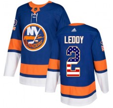 Pánské Dres New York Islanders Nick Leddy 2 USA Flag Fashion Modrá Authentic