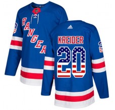 Pánské Dres New York Rangers Chris Kreider 20 USA Flag Fashion Modrá Authentic