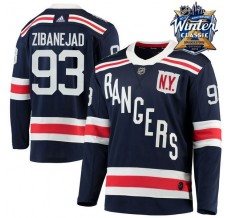 Pánské Dres New York Rangers Mika Zibanejad 93 2018 Winter Classic Patch Námořnická Modrá Authentic